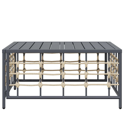 Tavolo da Giardino Antracite 70x70x34 cm in Polyrattan | homemem39