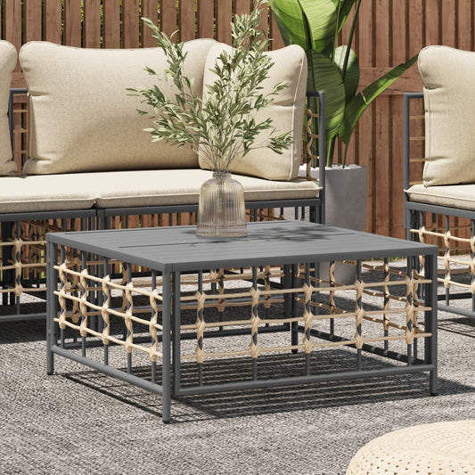 Tavolo da Giardino Antracite 70x70x34 cm in Polyrattan | homemem39