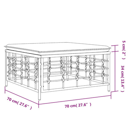 Poggiapiedi da Giardino con Cuscino in Polyrattan Grigio Scuro | homemem39