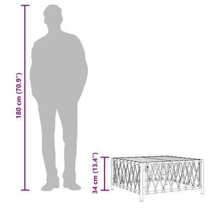 Tavolo da Giardino Bianco 70x70x34 cm in Tessuto Intrecciato - homemem39