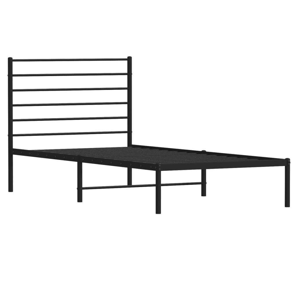 Giroletto con Testiera in Metallo Nero 107x203 cm - homemem39