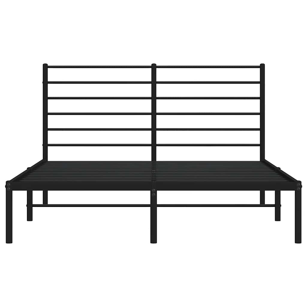 Giroletto con Testiera in Metallo Nero 120x190 cm