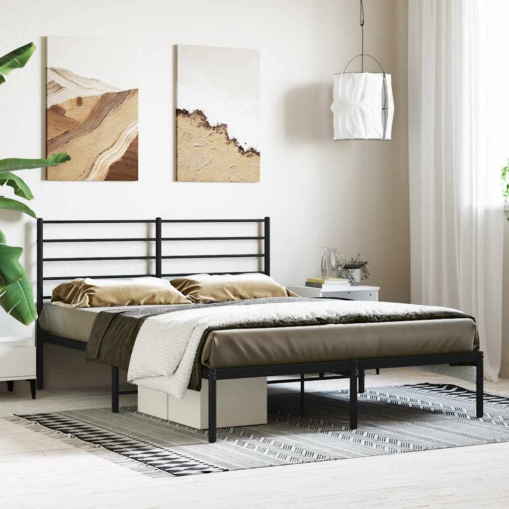 Giroletto con Testiera in Metallo Nero 140x190 cm | homemem39
