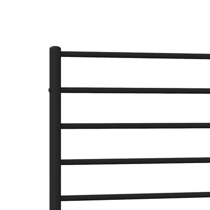 Giroletto con Testiera e Pediera Metallo Nero 80x200 cm | homemem39
