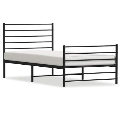 Giroletto con Testiera e Pediera Metallo Nero 90x200 cm | homemem39
