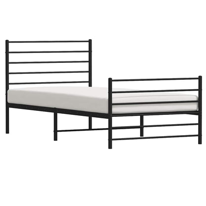 Giroletto con Testiera e Pediera Metallo Nero 90x200 cm | homemem39