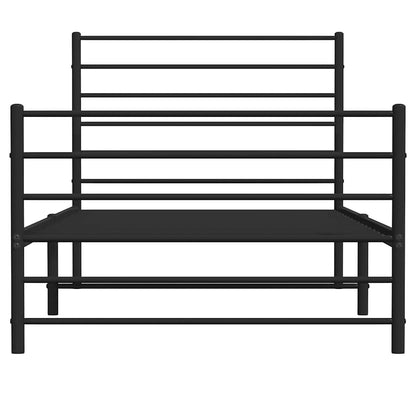 Giroletto con Testiera e Pediera Metallo Nero 90x200 cm | homemem39