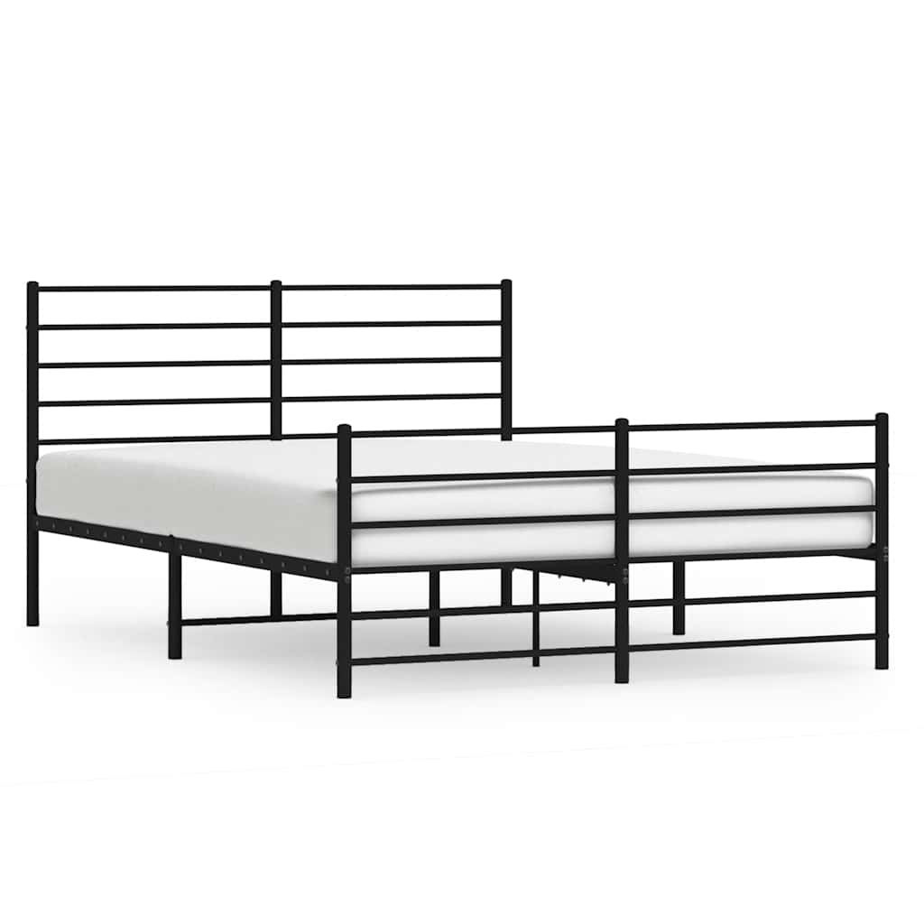 Giroletto con Testiera e Pediera Metallo Nero 120x190 cm
