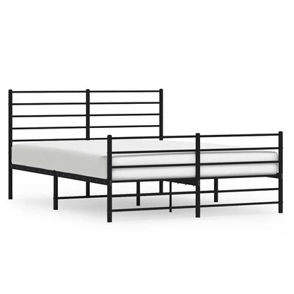 Giroletto con Testiera e Pediera Metallo Nero 120x190 cm