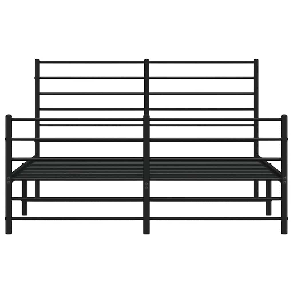 Giroletto con Testiera e Pediera Metallo Nero 120x200 cm - homemem39