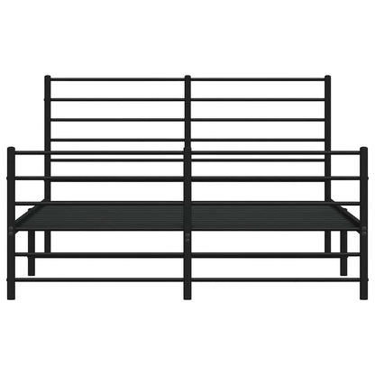 Giroletto con Testiera e Pediera Metallo Nero 120x200 cm - homemem39