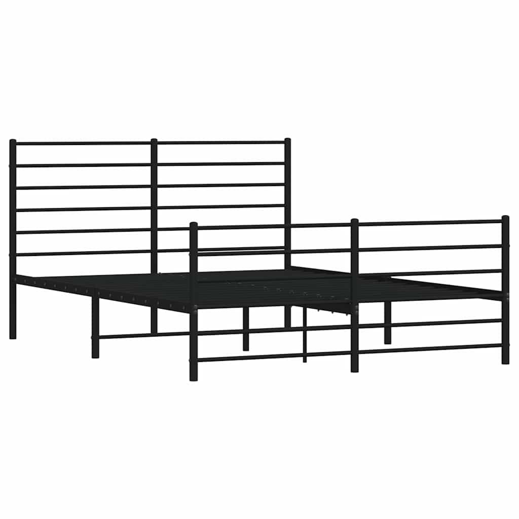 Giroletto con Testiera e Pediera Metallo Nero 140x200 cm | homemem39