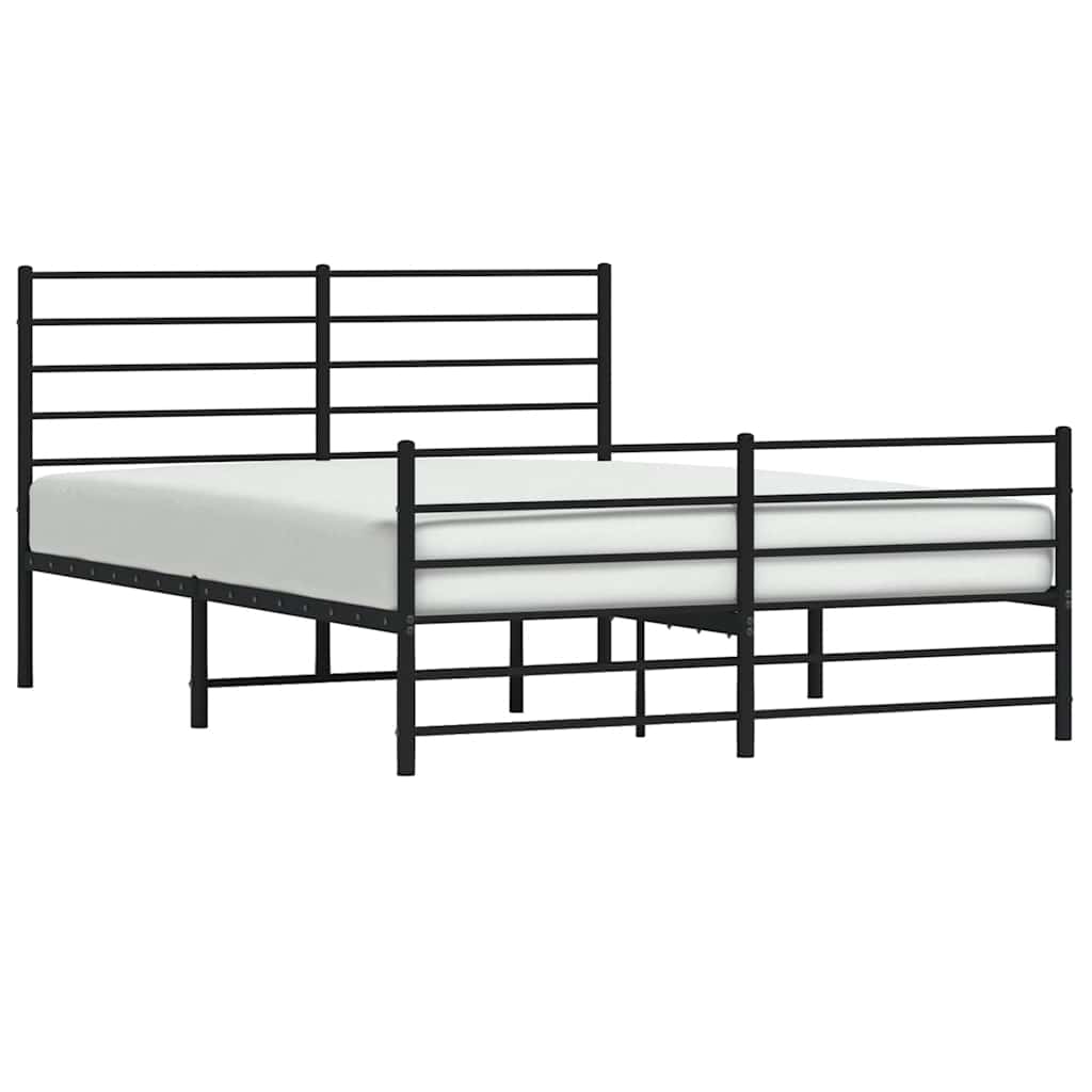 Giroletto con Testiera e Pediera Metallo Nero 140x200 cm | homemem39