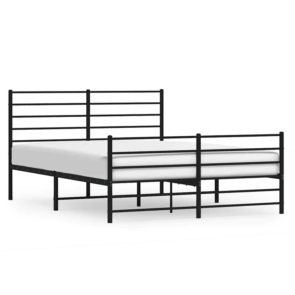 Giroletto senza Materaso con Pediera in Metallo Nero 160x200 cm