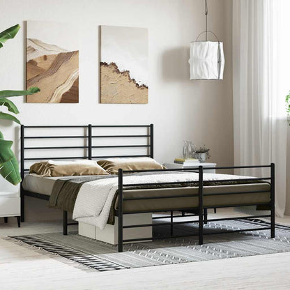 Giroletto senza Materaso con Pediera in Metallo Nero 160x200 cm