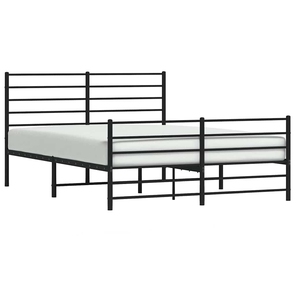 Giroletto senza Materaso con Pediera in Metallo Nero 160x200 cm