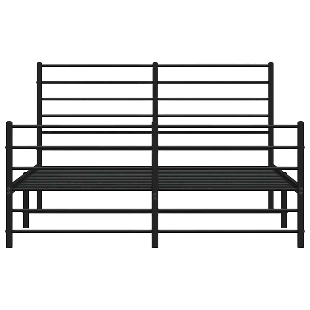 Giroletto senza Materaso con Pediera in Metallo Nero 160x200 cm