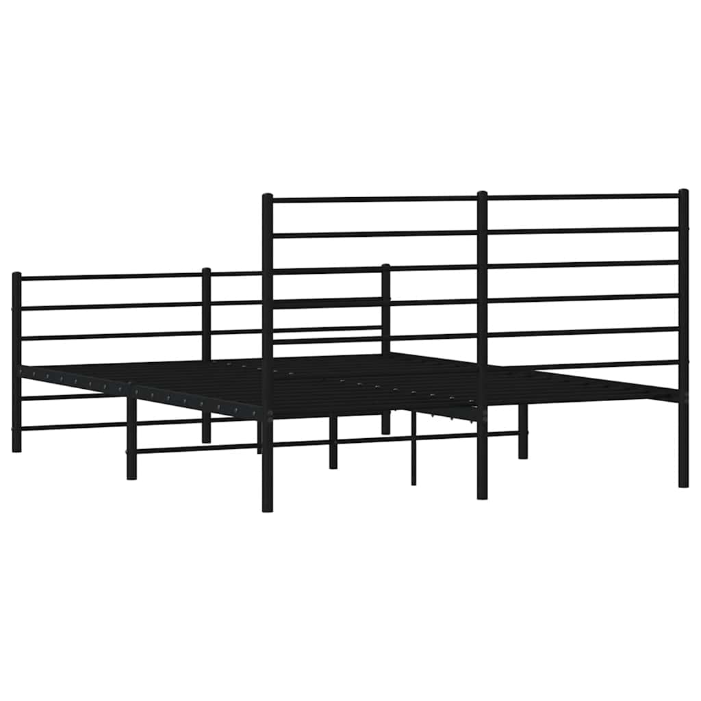 Giroletto senza Materaso con Pediera in Metallo Nero 160x200 cm | homemem39