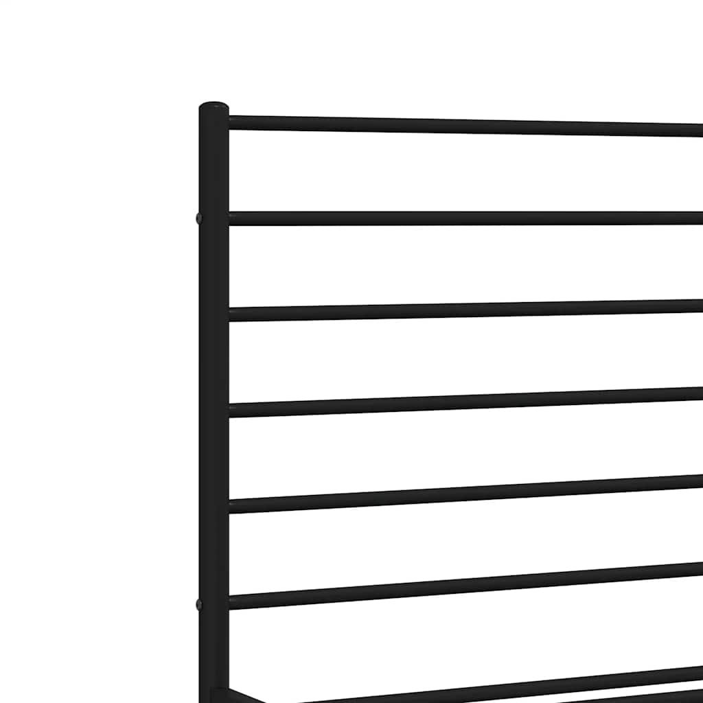 Giroletto senza Materaso con Pediera in Metallo Nero 160x200 cm | homemem39