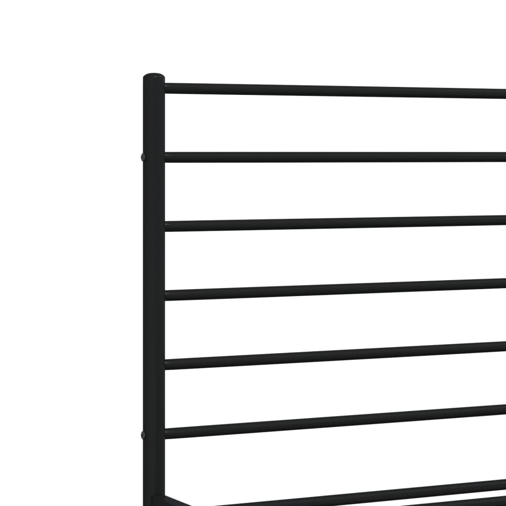 Giroletto con Testiera e Pediera Metallo Nero 200x200 cm