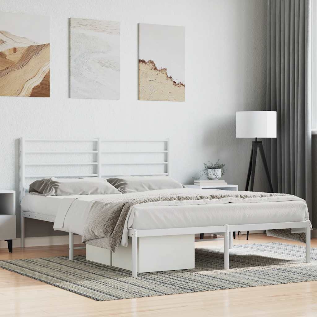 Giroletto con Testiera Metallo Bianco 120x190 cm | homemem39