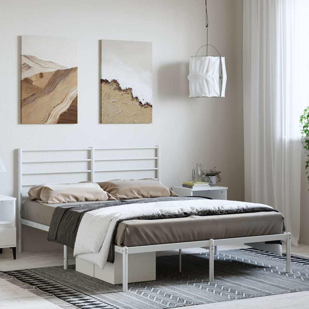 Giroletto con Testiera Metallo Bianco 150x200 cm | homemem39