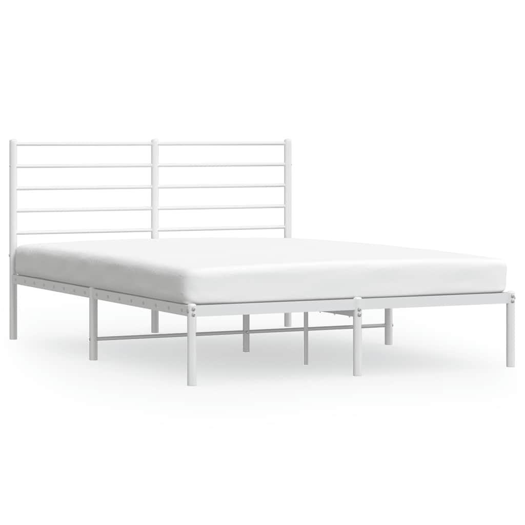 Giroletto con Testiera Metallo Bianco 160x200 cm | homemem39