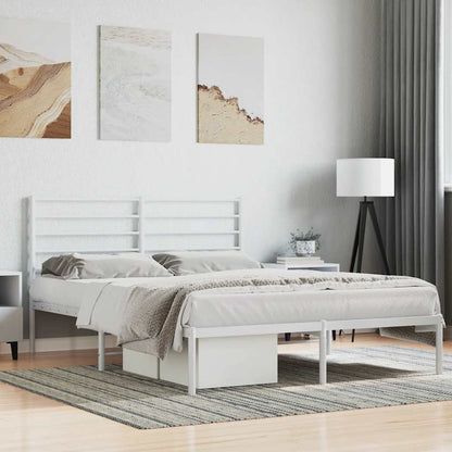 Giroletto con Testiera Metallo Bianco 160x200 cm | homemem39