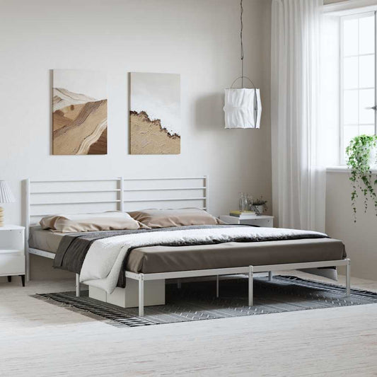 Giroletto con Testiera Metallo Bianco 183x213 cm | homemem39