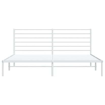 Giroletto con Testiera Metallo Bianco 193x203 cm | homemem39