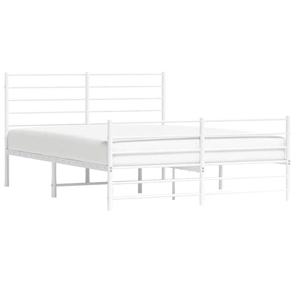 Giroletto con Testiera e Pediera Metallo Bianco 135x190 cm | homemem39