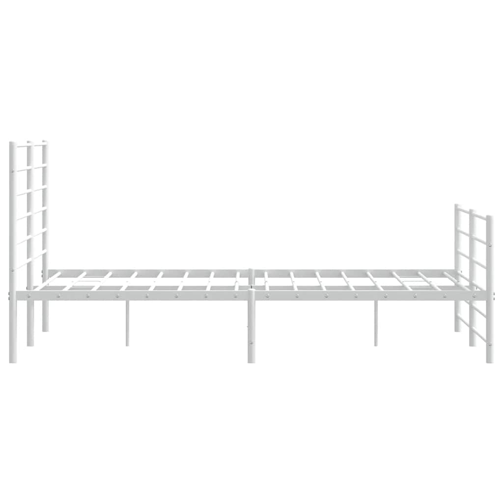 Giroletto con Testiera e Pediera Metallo Bianco 135x190 cm | homemem39