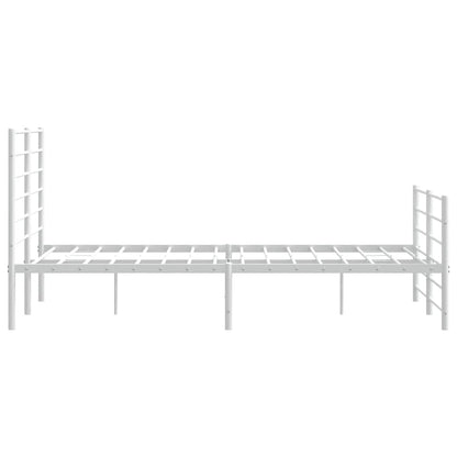 Giroletto con Testiera e Pediera Metallo Bianco 135x190 cm | homemem39