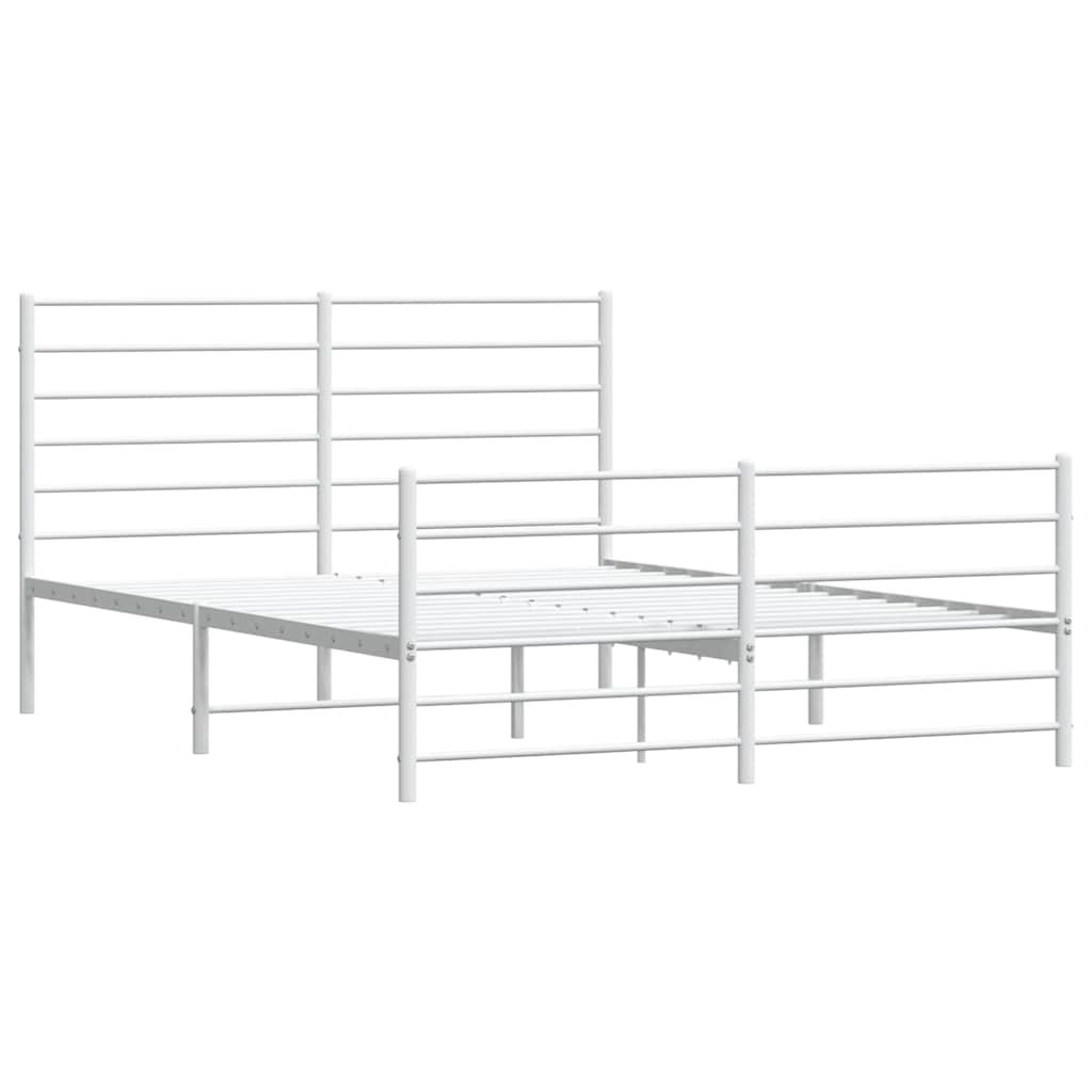 Giroletto con Testiera e Pediera Metallo Bianco 140x190 cm | homemem39