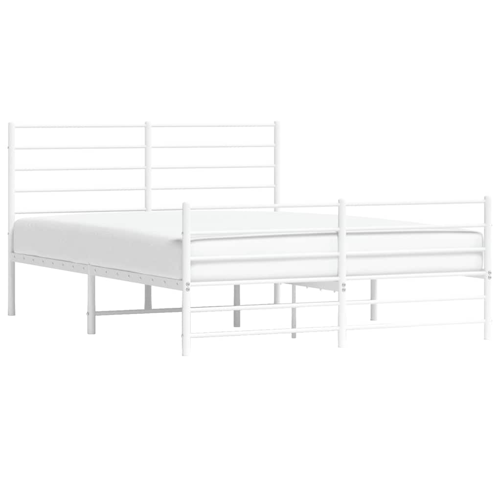 Giroletto con Testiera e Pediera Metallo Bianco 140x190 cm | homemem39