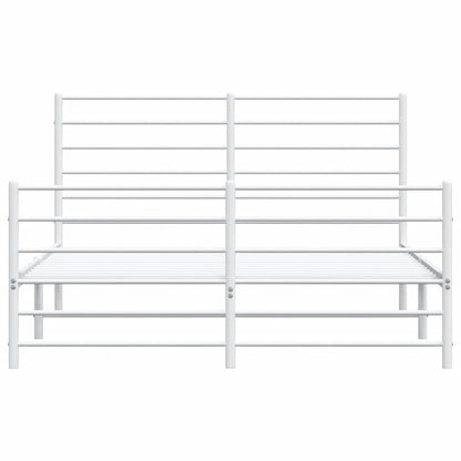 Giroletto con Testiera e Pediera Metallo Bianco 140x190 cm | homemem39