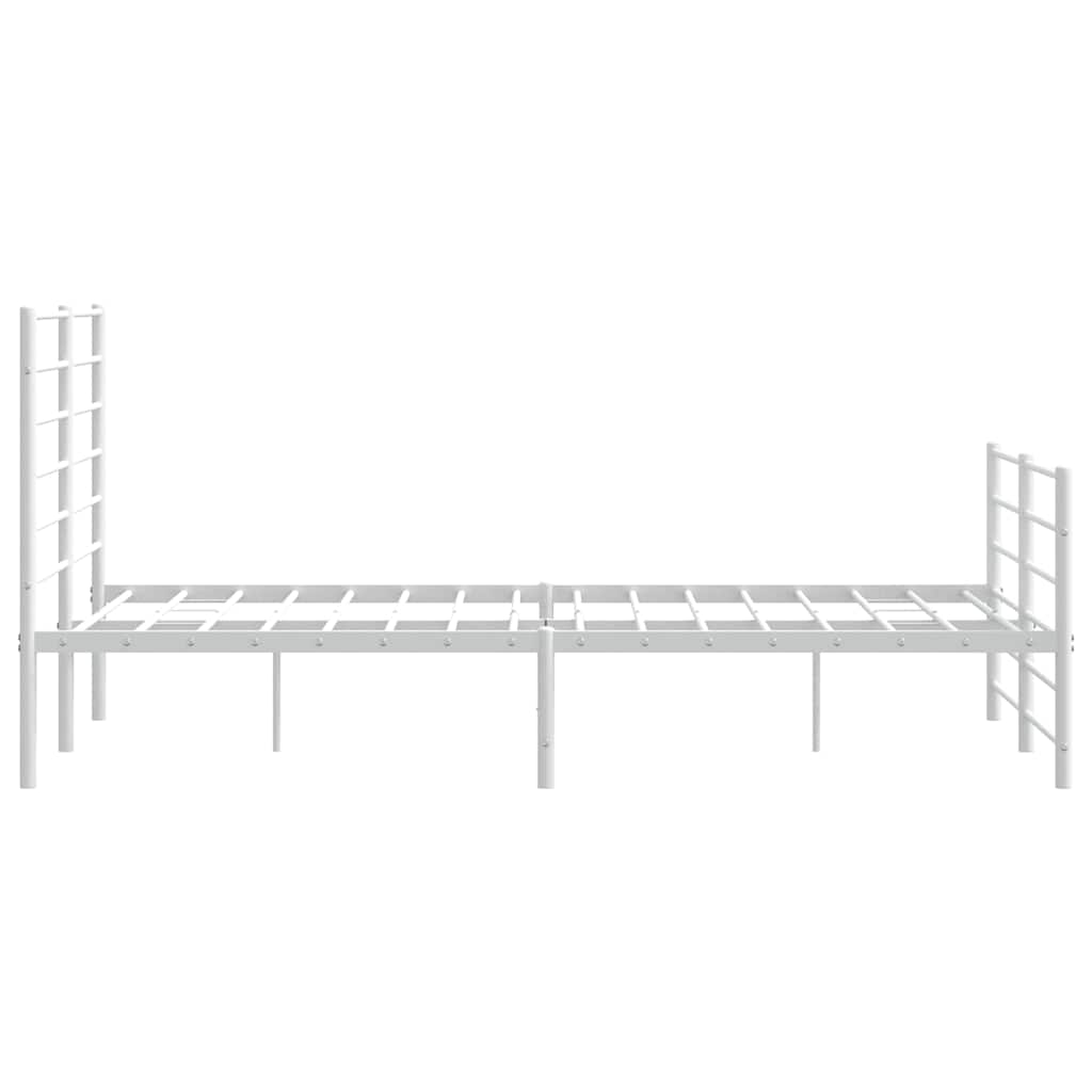 Giroletto con Testiera e Pediera Metallo Bianco 140x190 cm | homemem39