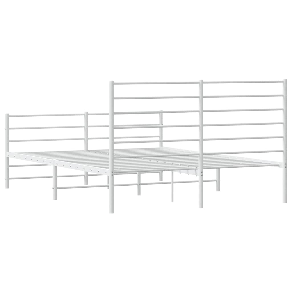 Giroletto con Testiera e Pediera Metallo Bianco 140x190 cm | homemem39