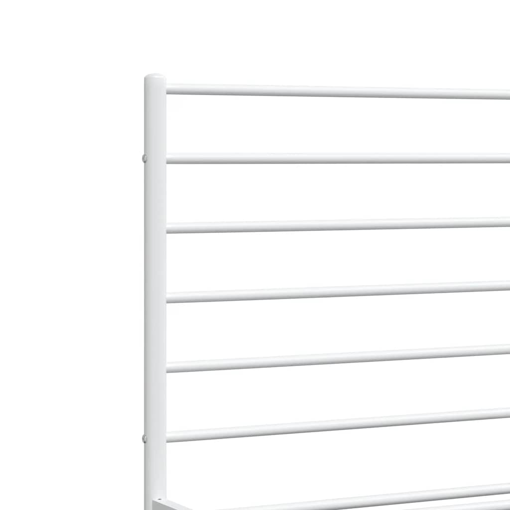 Giroletto con Testiera e Pediera Metallo Bianco 140x190 cm