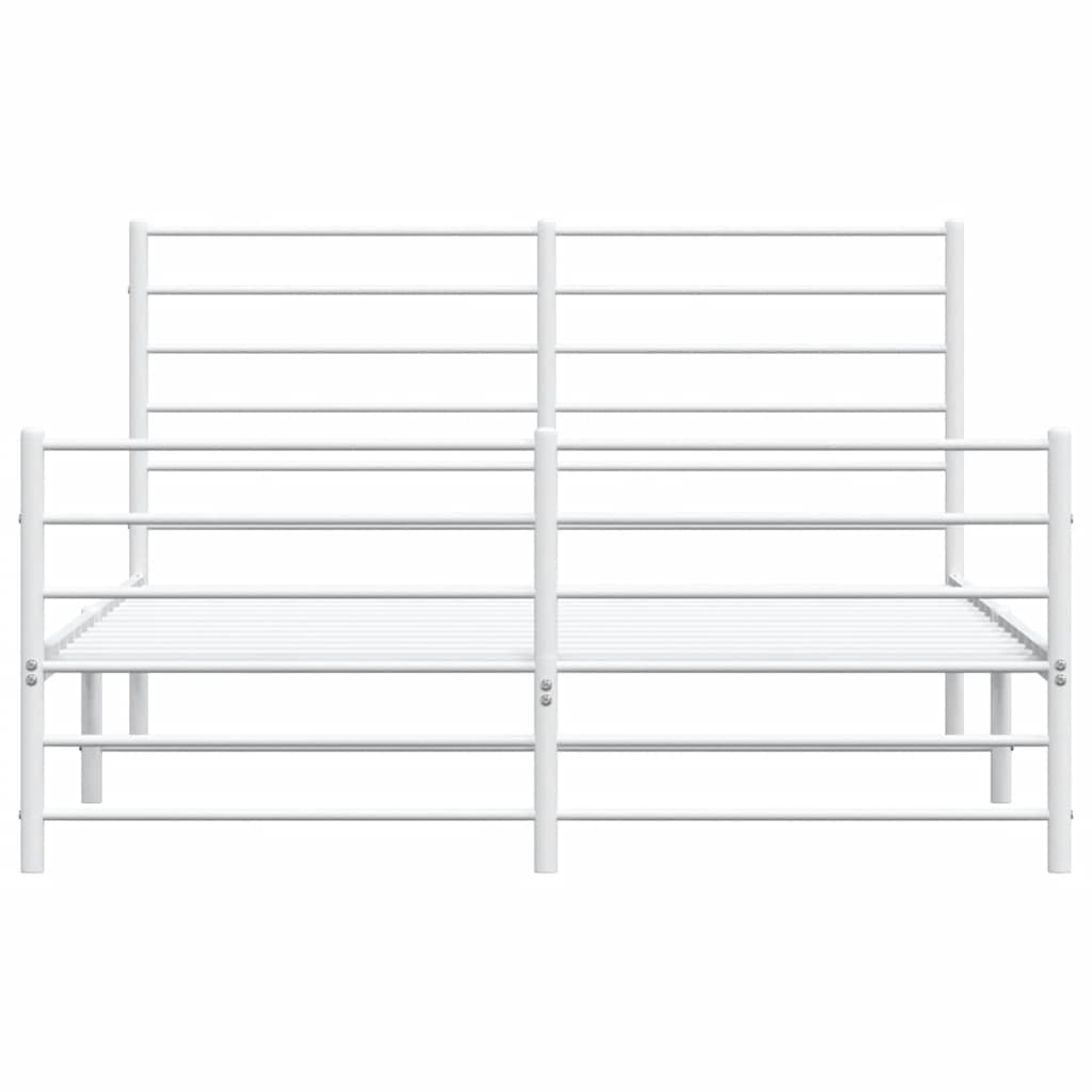 Giroletto con Testiera e Pediera Metallo Bianco 140x200 cm | homemem39