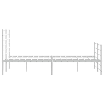 Giroletto con Testiera e Pediera Metallo Bianco 140x200 cm | homemem39