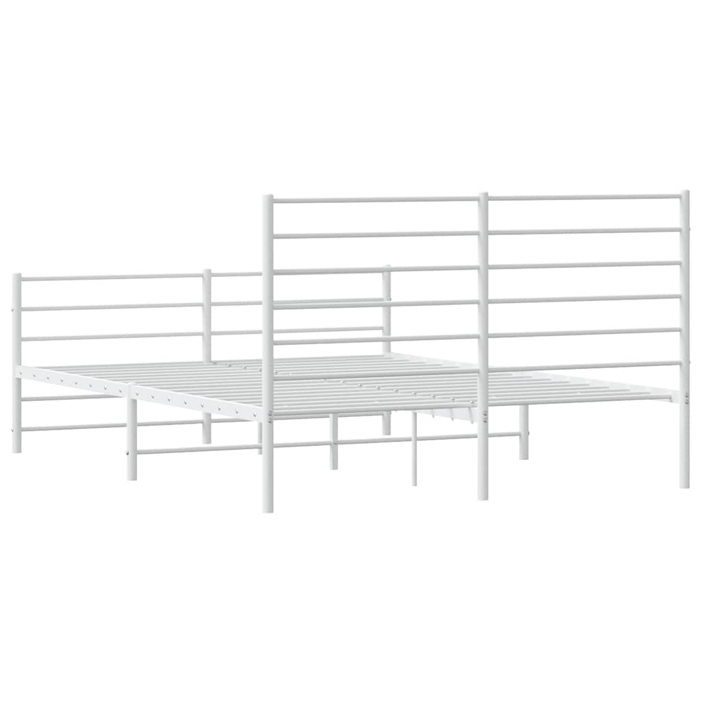 Giroletto con Testiera e Pediera Metallo Bianco 140x200 cm | homemem39
