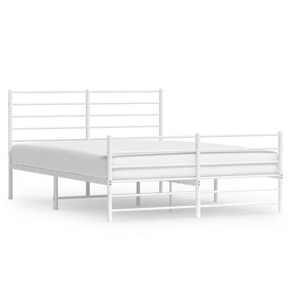 Giroletto con Testiera e Pediera Metallo Bianco 160x200 cm
