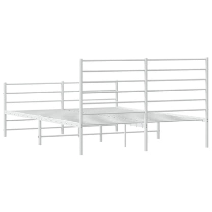 Giroletto con Testiera e Pediera Metallo Bianco 160x200 cm