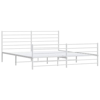 Giroletto con Testiera e Pediera Metallo Bianco 180x200 cm | homemem39