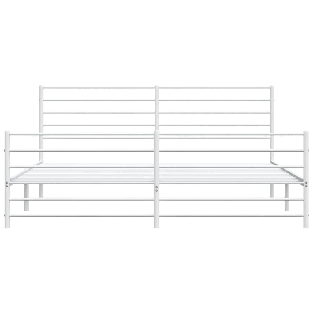 Giroletto con Testiera e Pediera Metallo Bianco 180x200 cm | homemem39