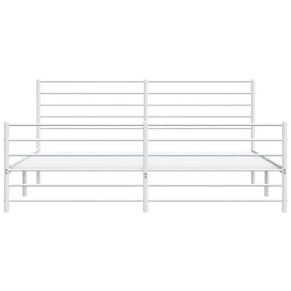 Giroletto con Testiera e Pediera Metallo Bianco 180x200 cm | homemem39