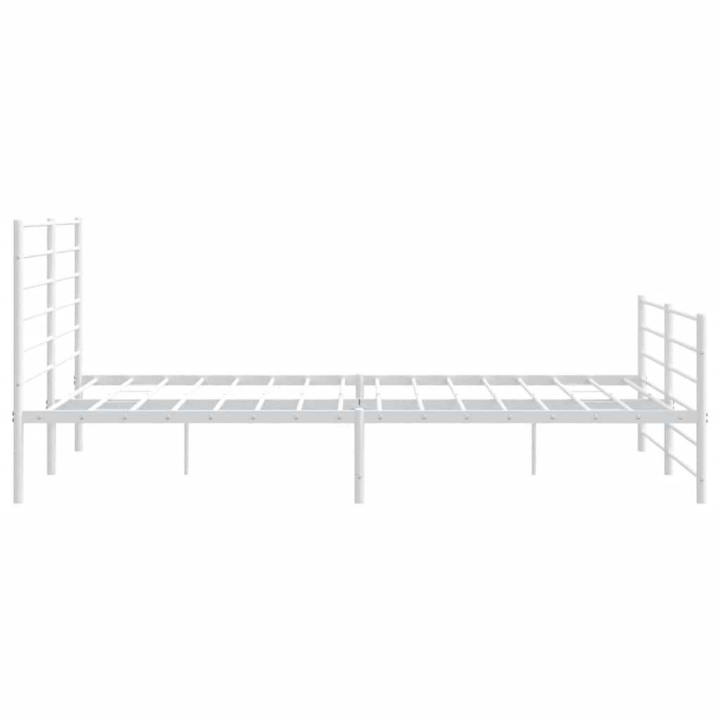 Giroletto con Testiera e Pediera Metallo Bianco 180x200 cm | homemem39