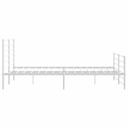 Giroletto con Testiera e Pediera Metallo Bianco 180x200 cm | homemem39