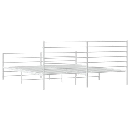 Giroletto con Testiera e Pediera Metallo Bianco 180x200 cm | homemem39